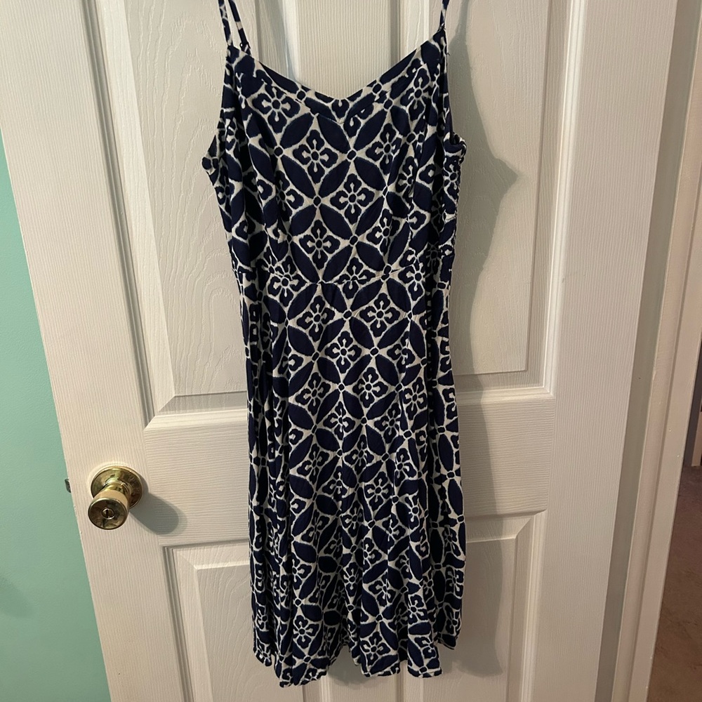 Old Navy Navy and White Floral Midi Dress
